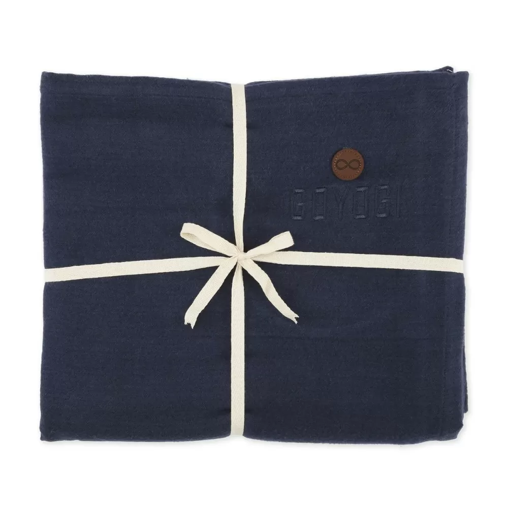 GOYOGI Calm Organic Cotton Yoga Blanket Dark Blue - 1 stk