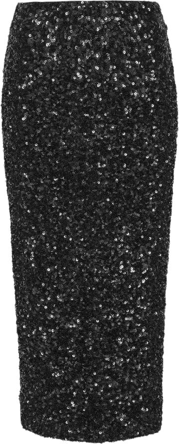 ROTATE Birger Christensen SEQUIN MIDI PENCIL SKIRT Black