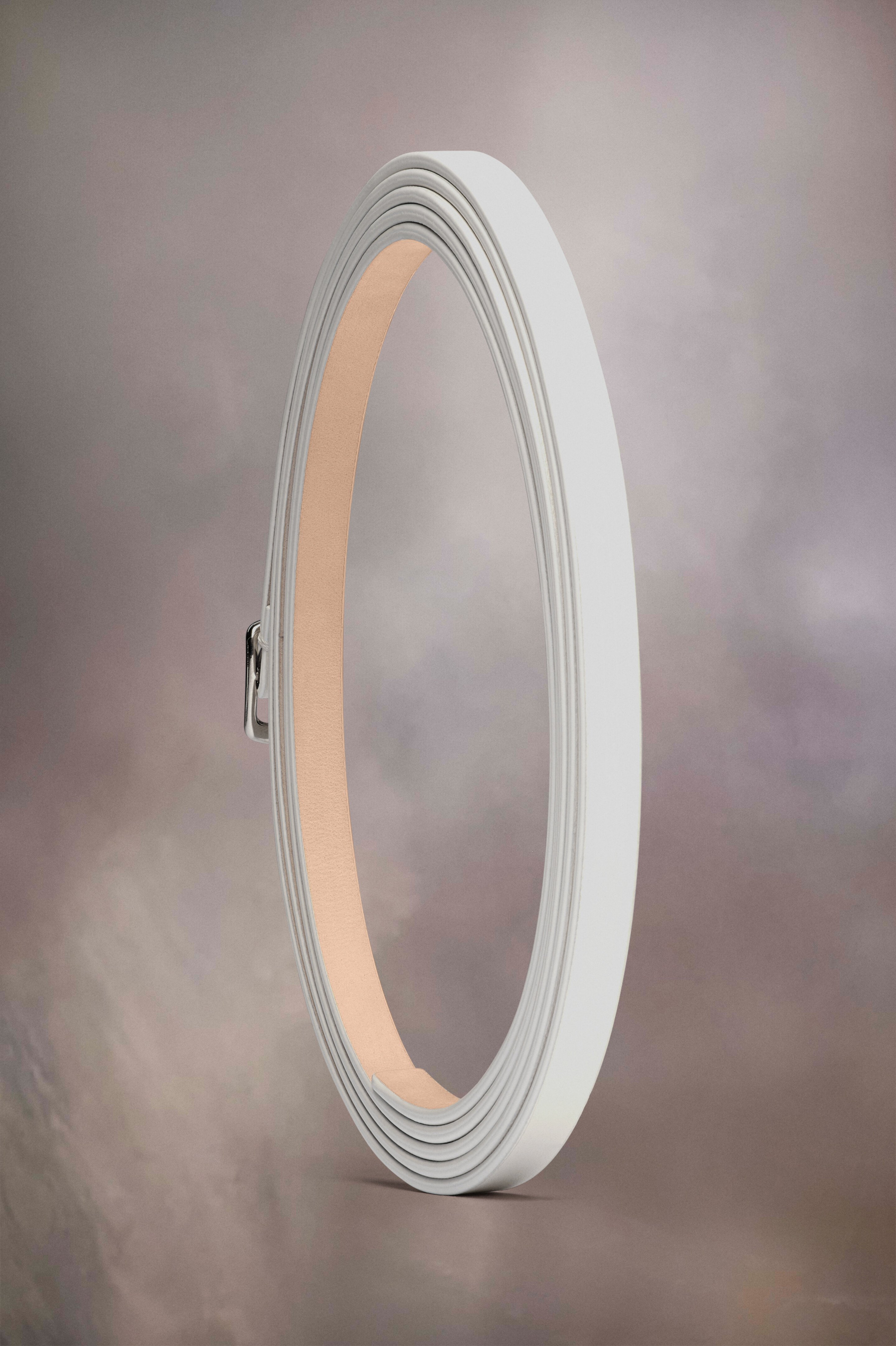 Ceinture Slim En Cuir Blanc