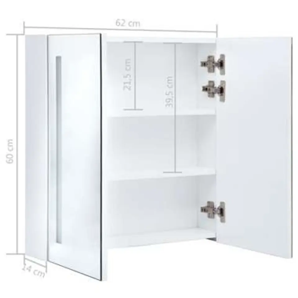 vidaXL - Badkamerkast - Wit - MDF - 62 x 14 x 60 cm