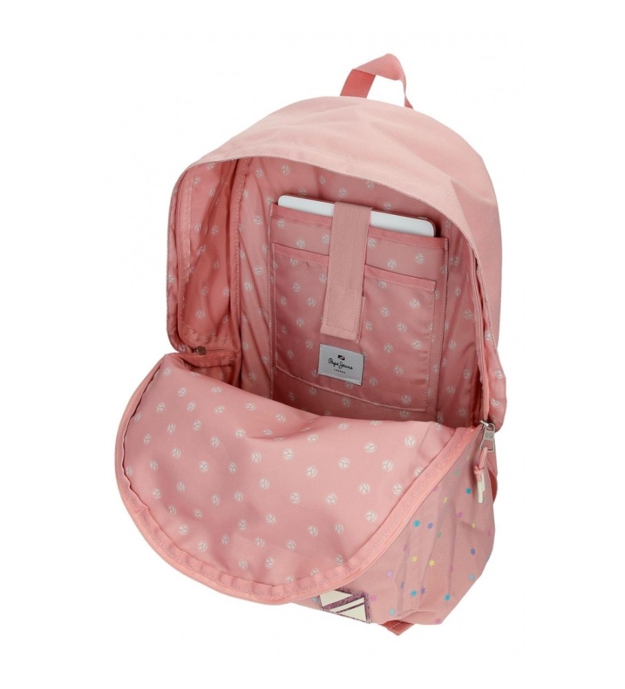 Mochila Escolar Pepe Jeans Pepe Jeans Carina com carrinho rosa