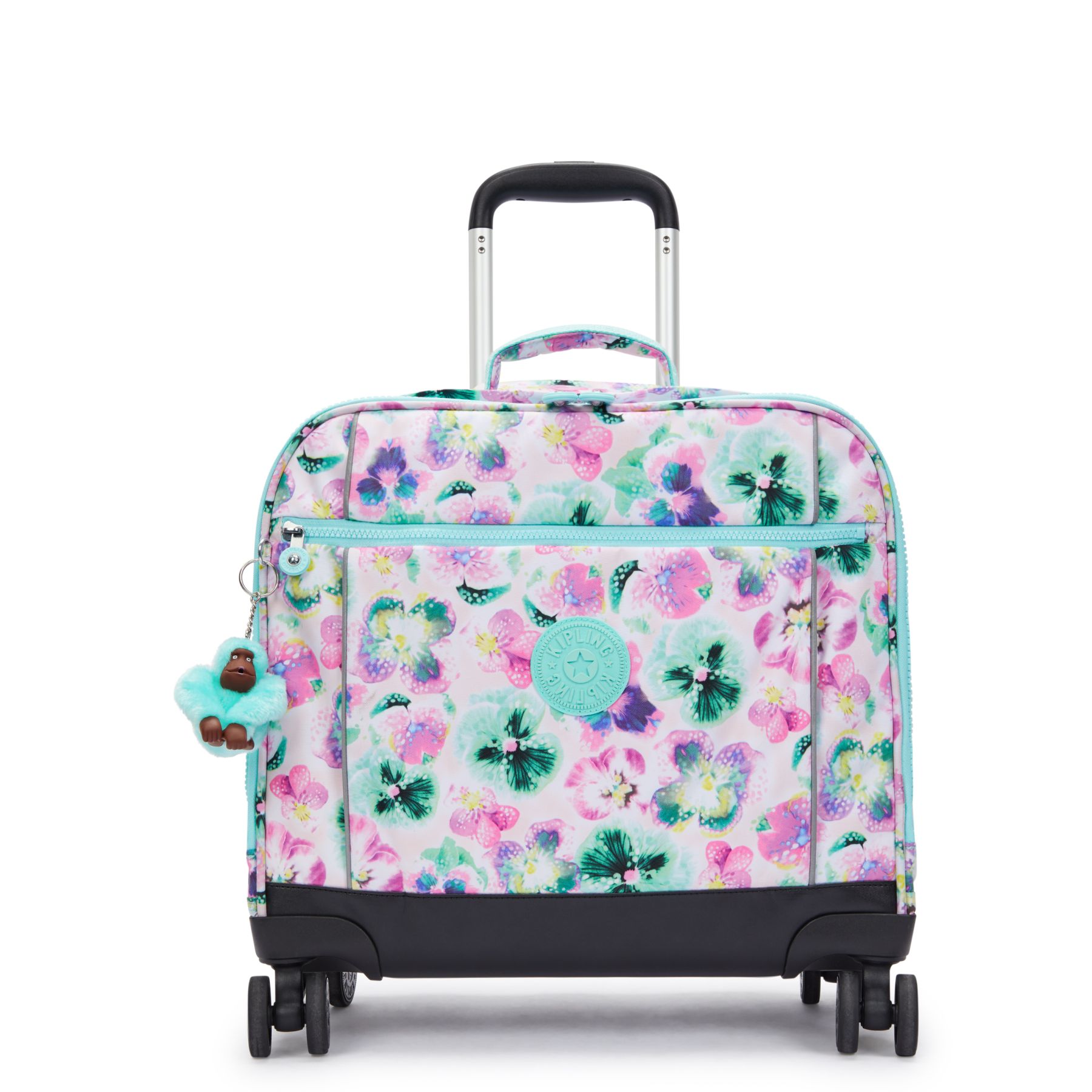 NEW STORIA Sac d'école à 4 roues pour enfants avec compartiment pour ordinateur - Aqua Blossom