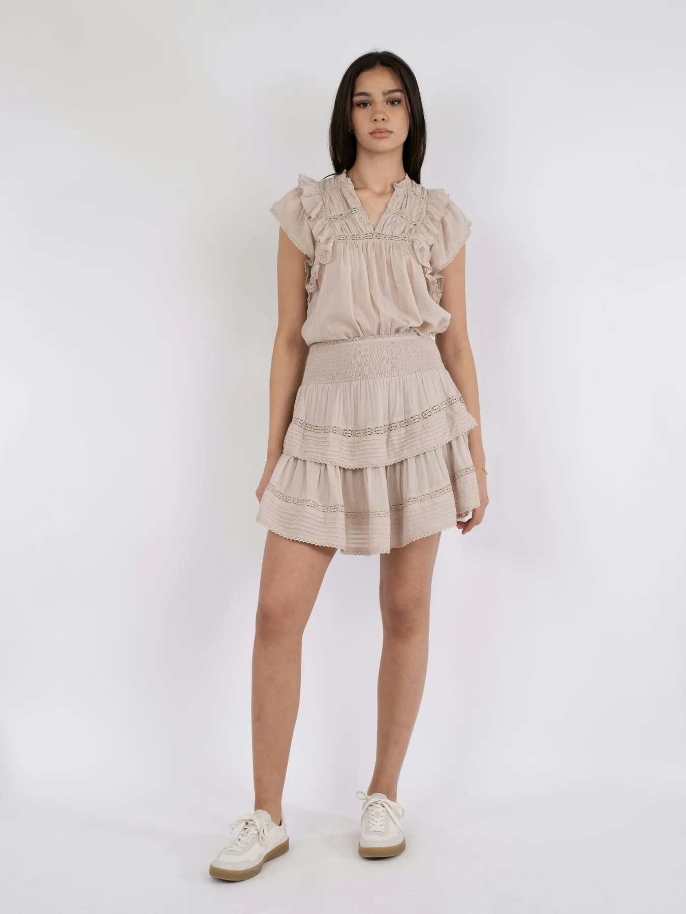 Neo Noir Kenia S Voile Skirt sand