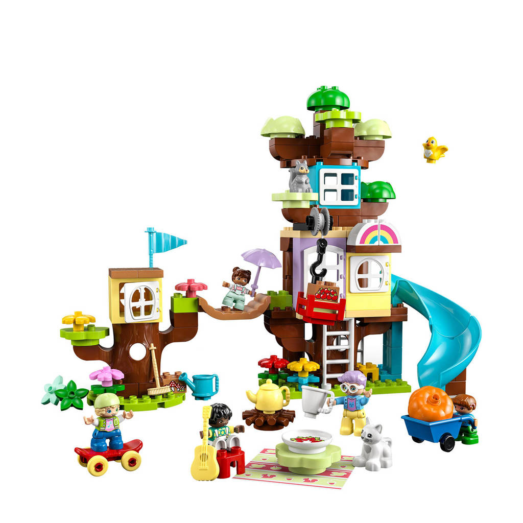 3-in-1 Boomhut Peuterspeelgoed Stenen Set met Dieren Figuren 10993