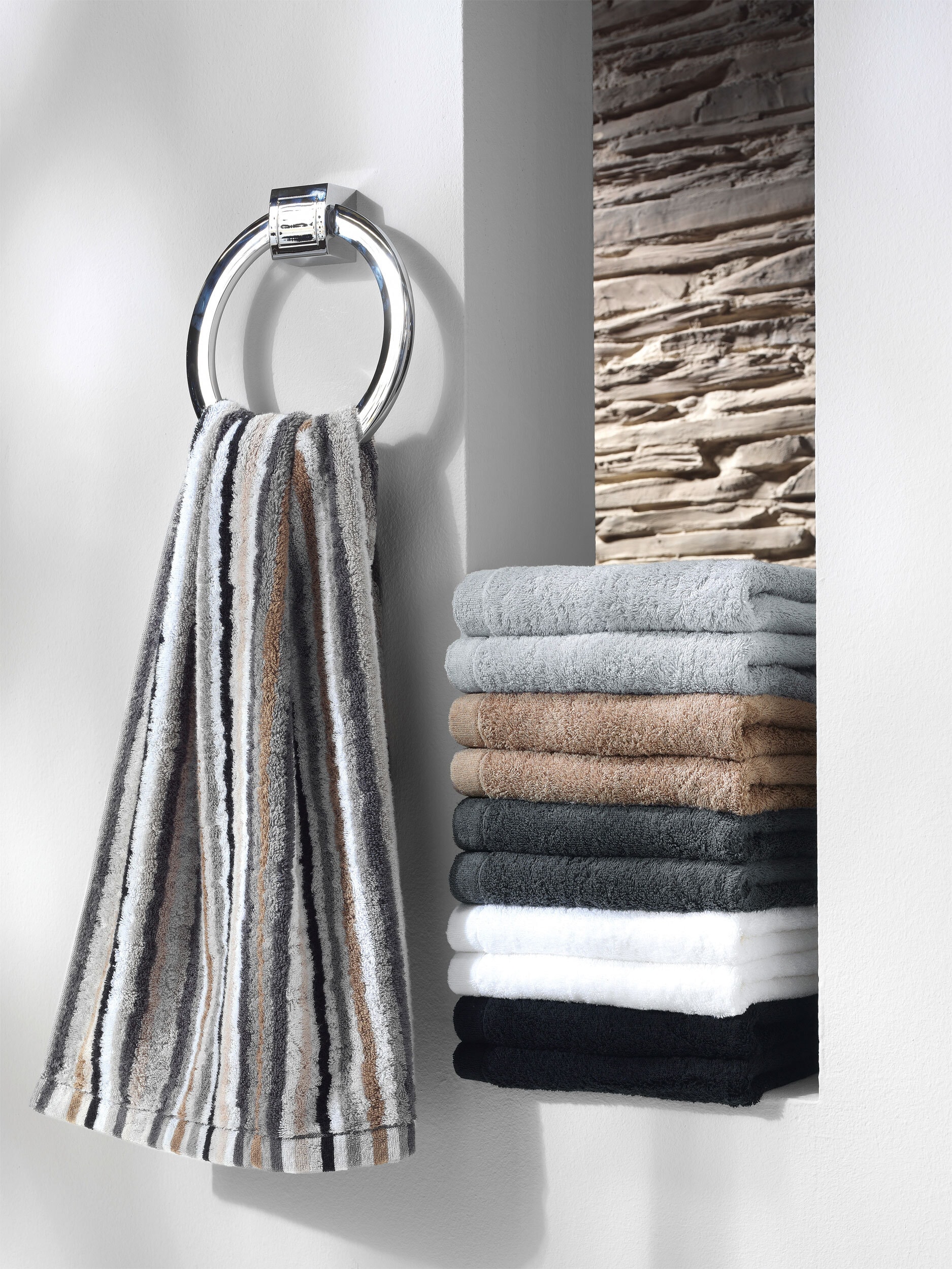 Cawö Handtuch LIFE STYLE UNI 50 x 100 cm anthrazit