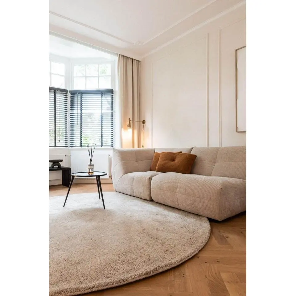 Interieur05 rond berber vloerkleed Nador lichtgrijs - 160 x 160 cm
