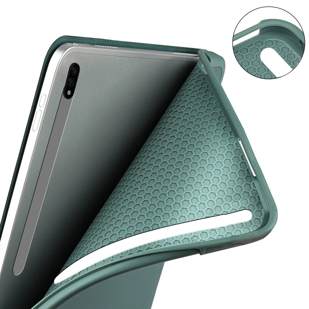 Samsung Galaxy Tab S8 Ultra Leder Tasche Smart Case Hülle   S-Pen Halterung - Schwarz