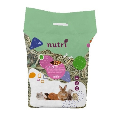 Feno com frutas secas para roedores, sabor frutado