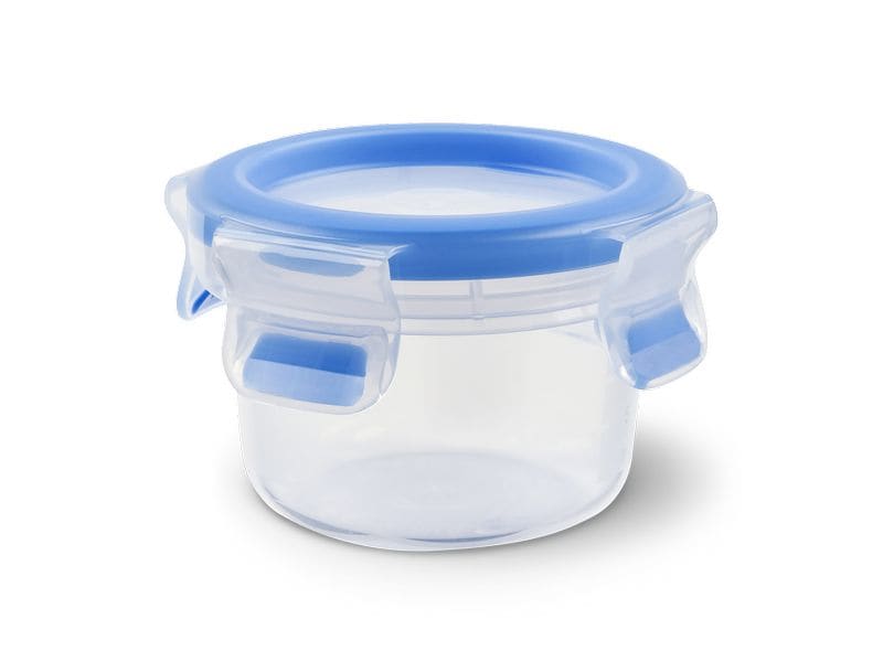 Emsa Vorratsbehälter Clip& Close 0.15 l, Blau/Transparent Frischhaltender Behälter mit Deckel