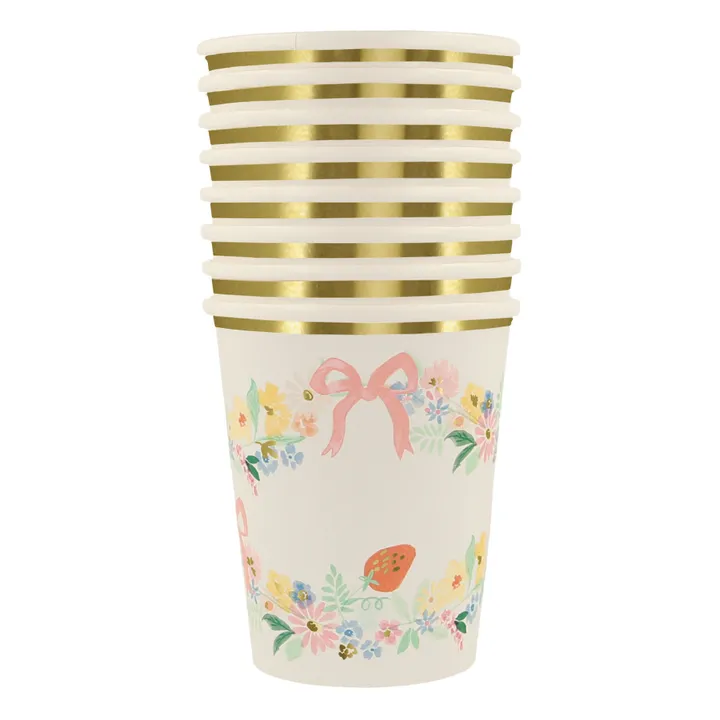 Meri Meri Gobelets Elegant Floral - Set de 8 | Pastel