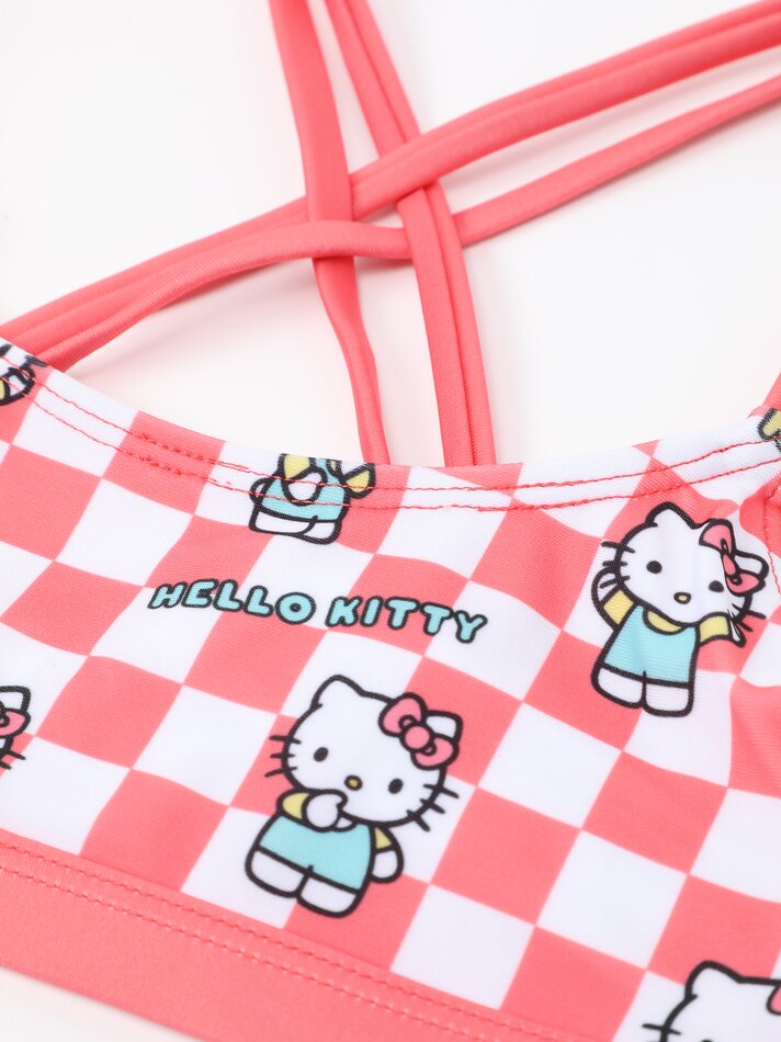 Conjunto de biquíni Hello Kitty ©Sanrio de duas peças - Vermelho Coral