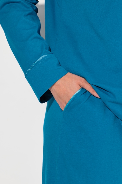 Pyjama, Satin-Piping, Reverskragen, Langarm
