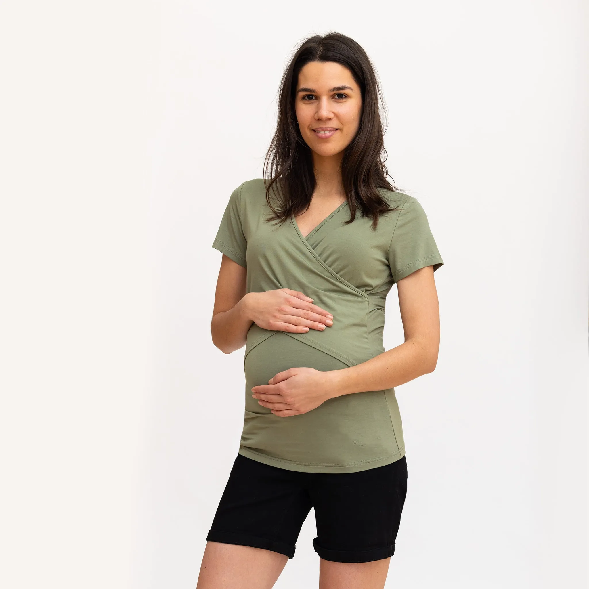 Bella Maternité T-Shirt Allaitement Sauge