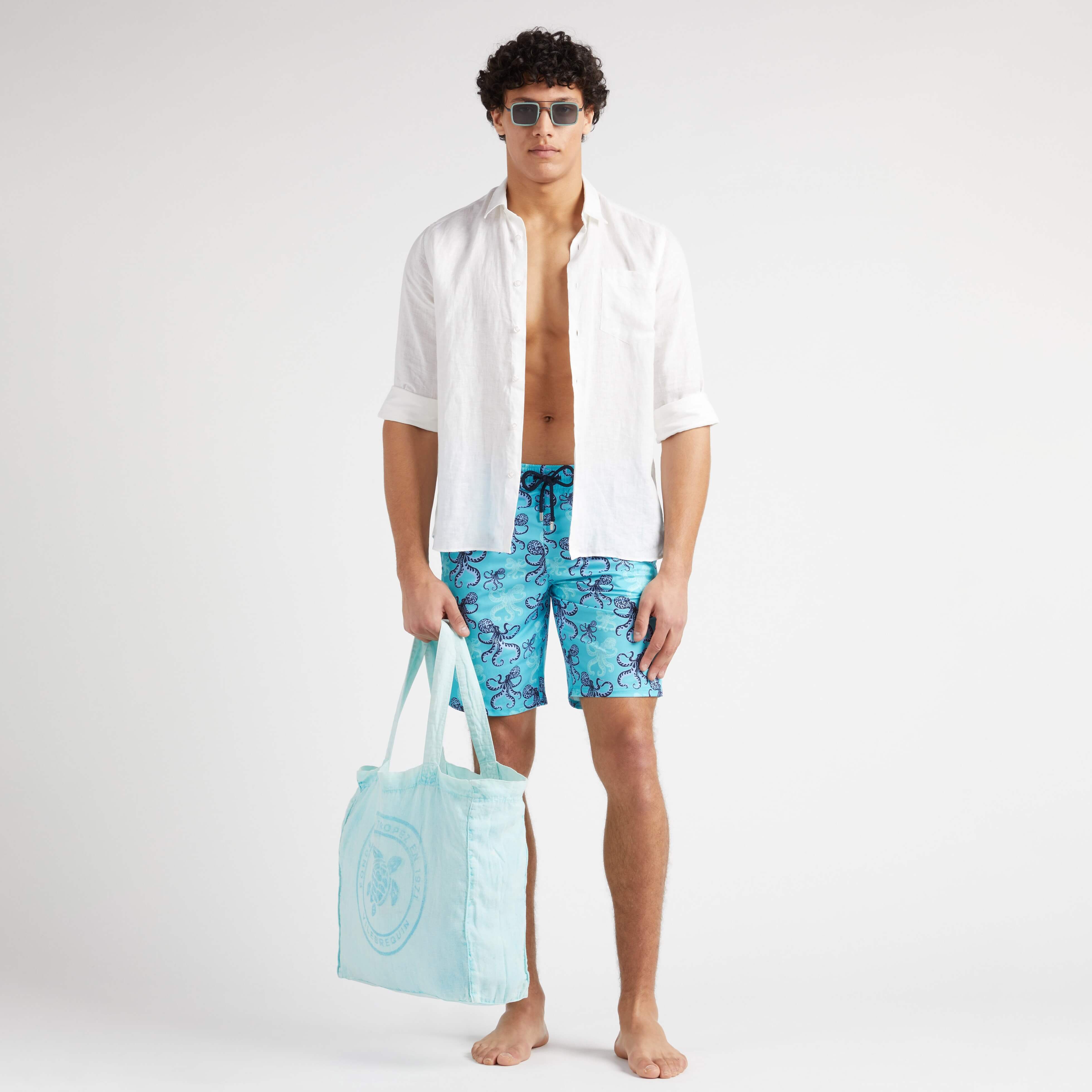 Maillot de Bain Stretch Long Homme Poulpes