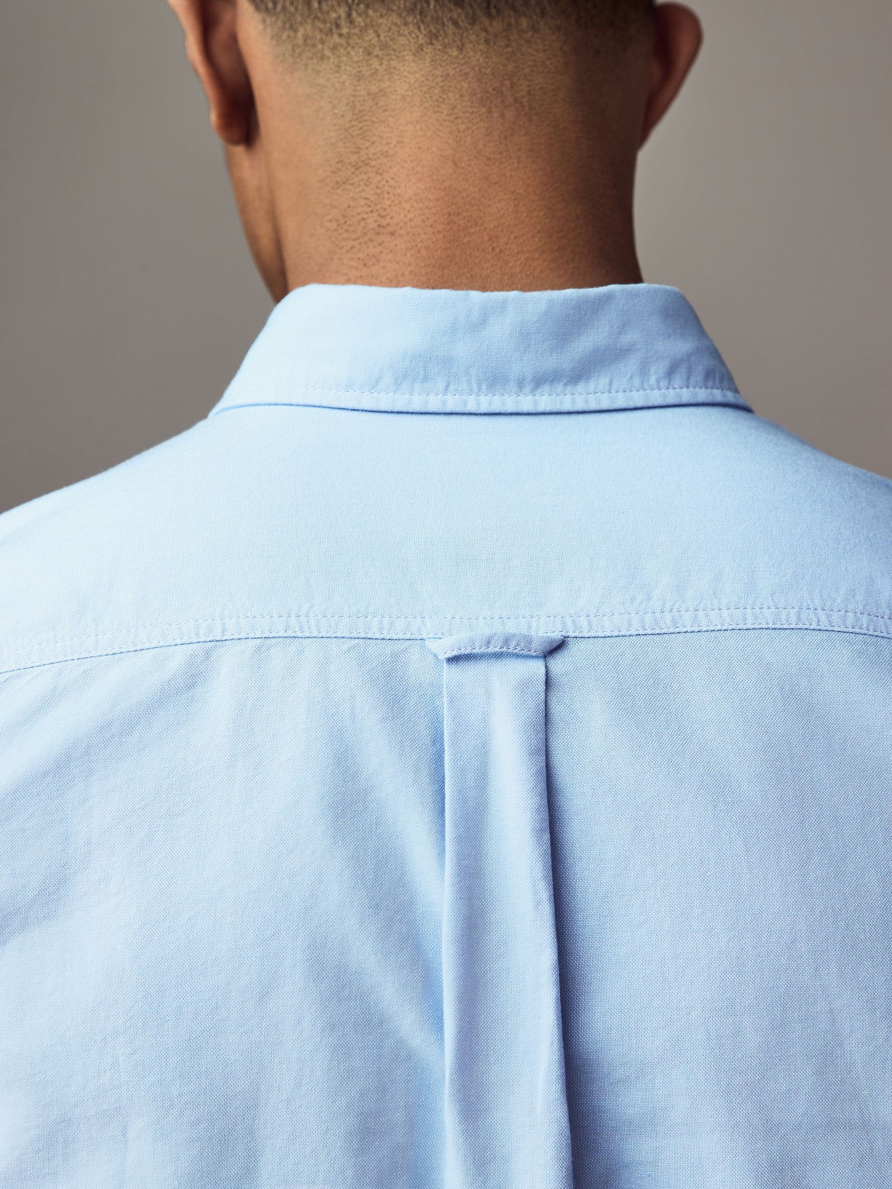Gegrond blauw - BOSS Regular Fit Button Down Cotton Shirt