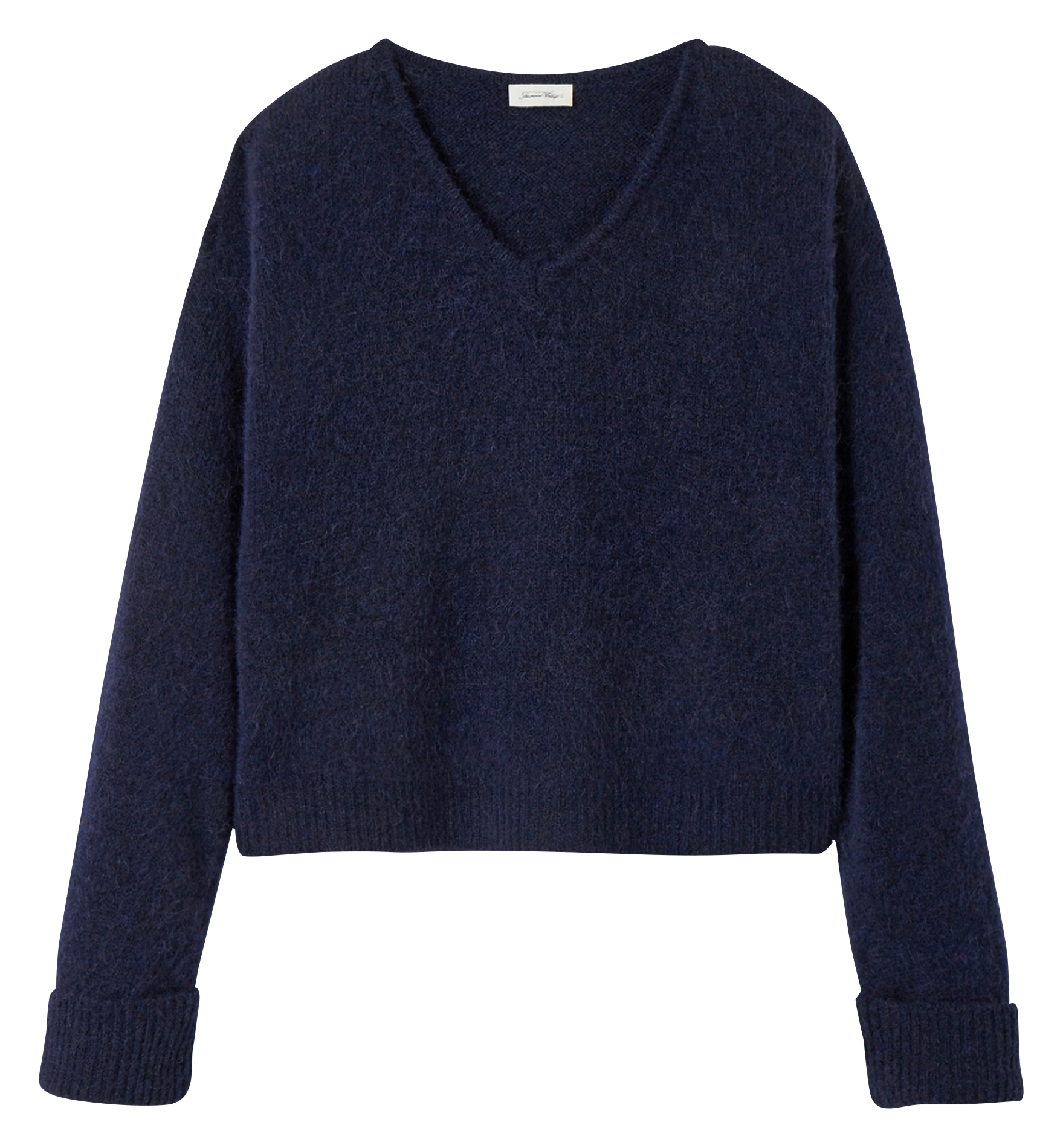 EAST - Pull col V en alpaga mélangé | Bleu