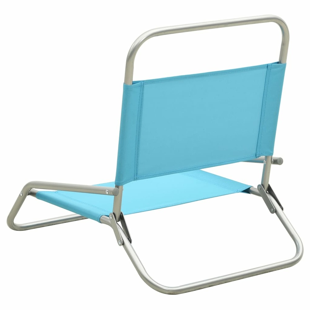 Chaises de plage pliables 2 pcs turquoise tissu
