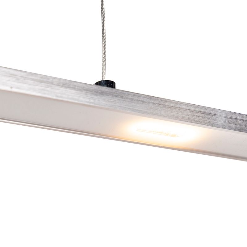 Design hanglamp staal met touch-dimmer incl. LED - Platina