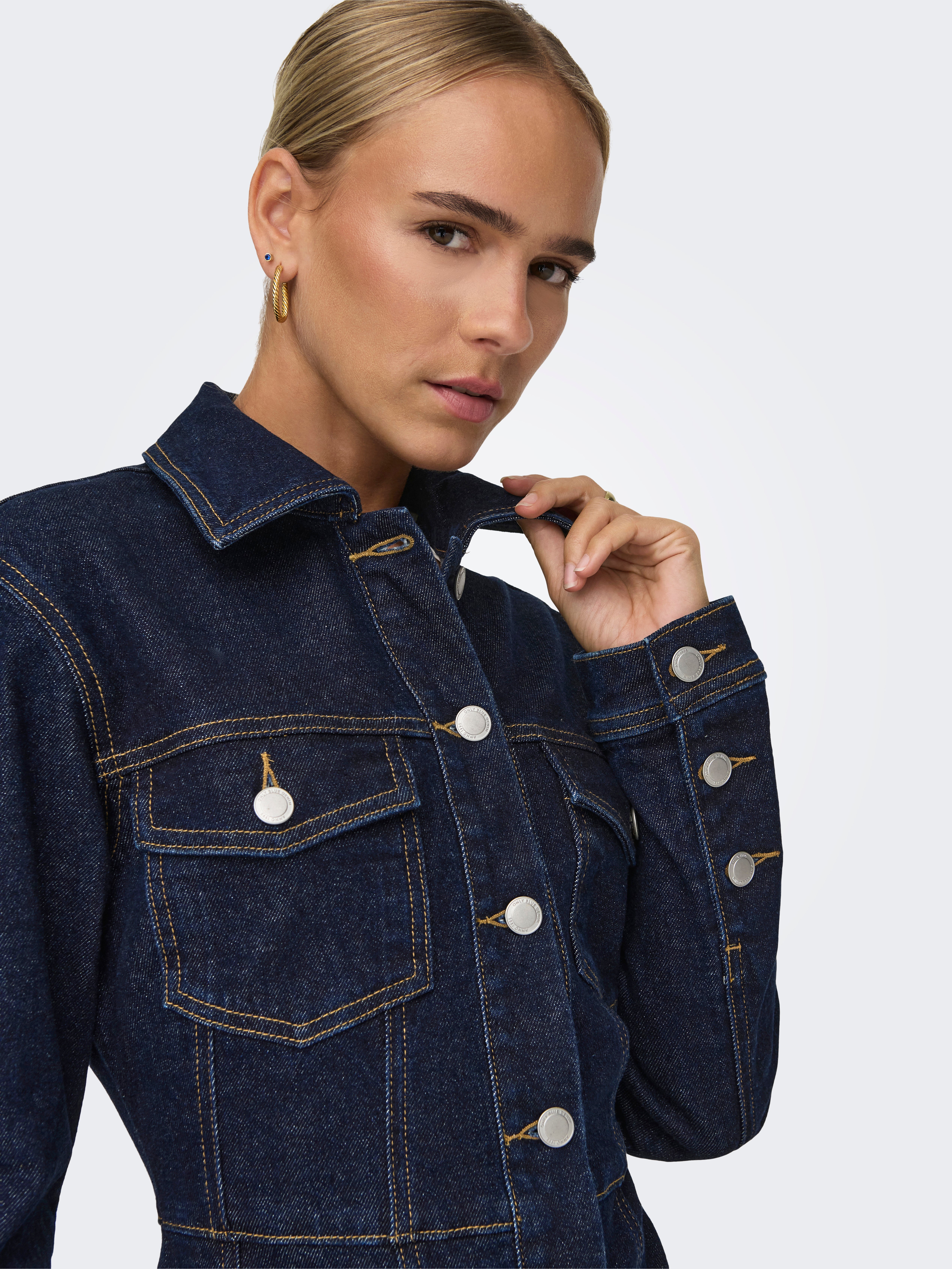 ONLHEATHER Langes Kleid Dark Blue Denim