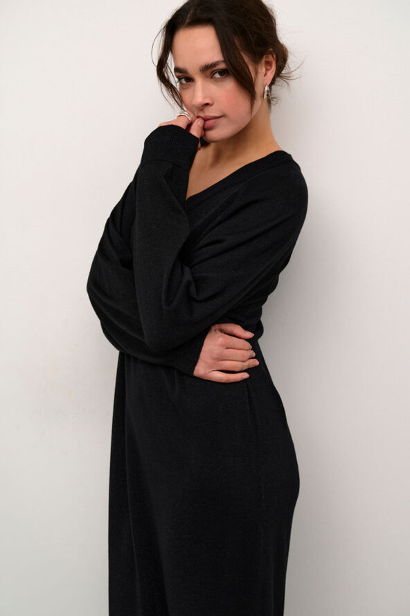 Kaffe KAregina Knit dress Black metallic
