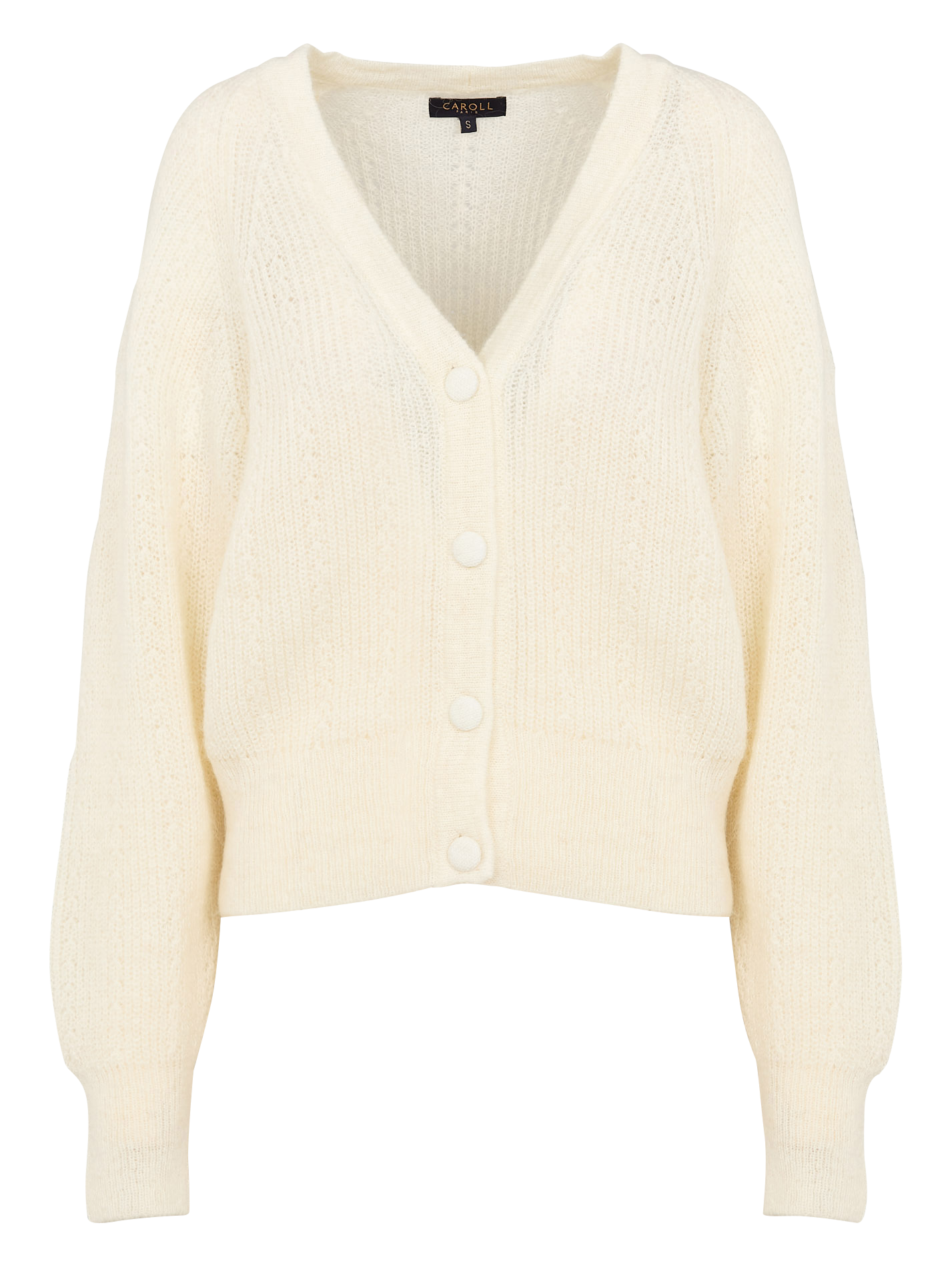 MLAMAR - Gilet droit en maille | Blanc