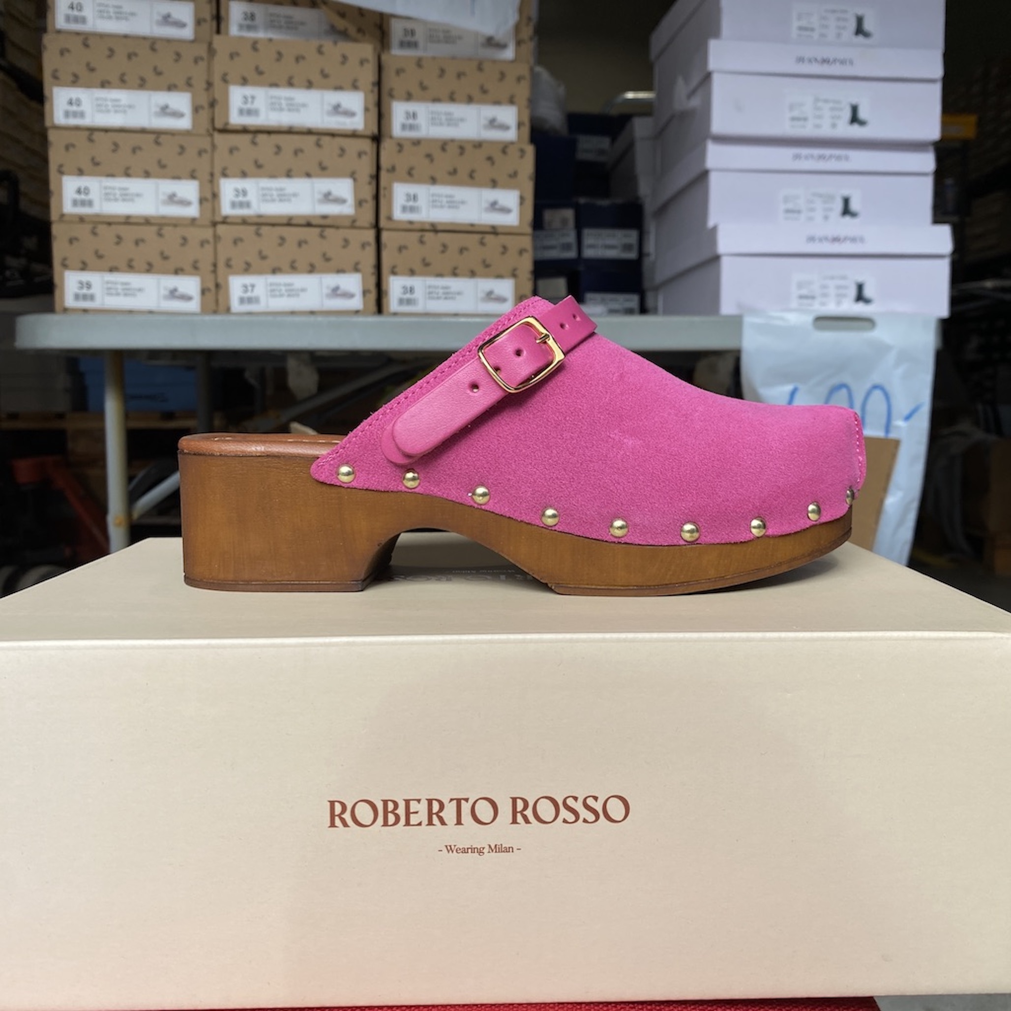 Roberto Rosso - Clogs Suede Leather Fuxia