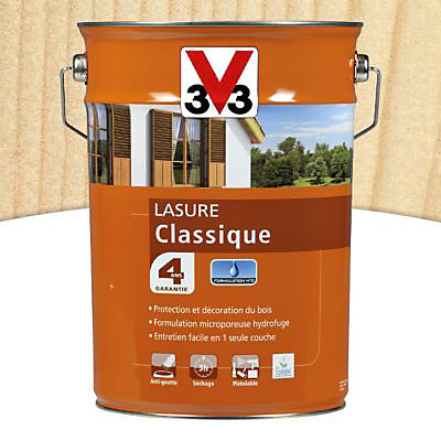Lasure extérieure classique V33 Incolore 5L - 4 ans