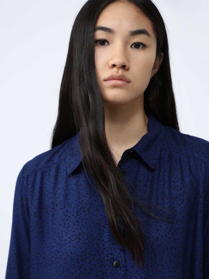 Vestido camisa estampado - Azul Royal