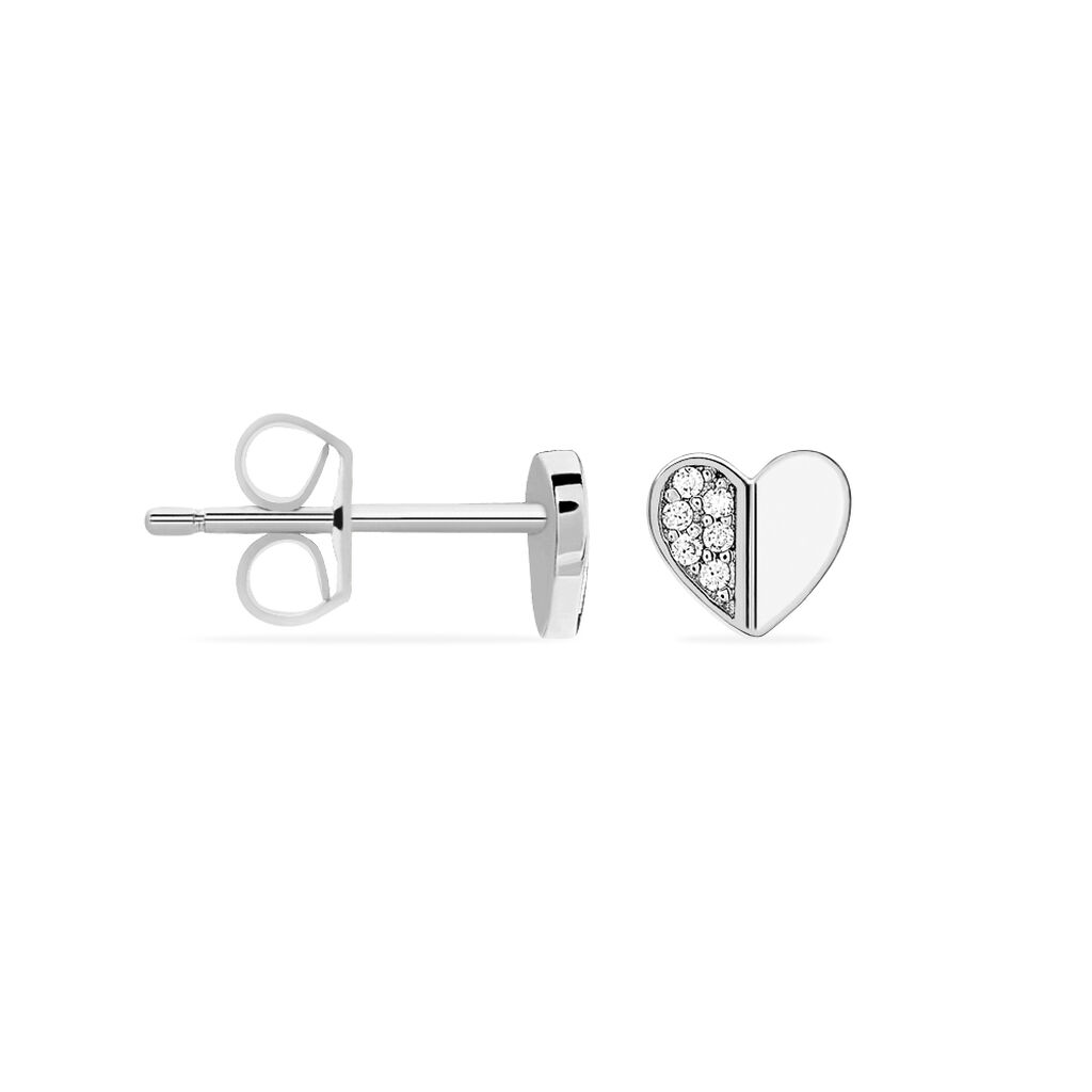 Boucles D'oreilles Pendantes Natacha Argent Blanc Oxyde De Zirconium