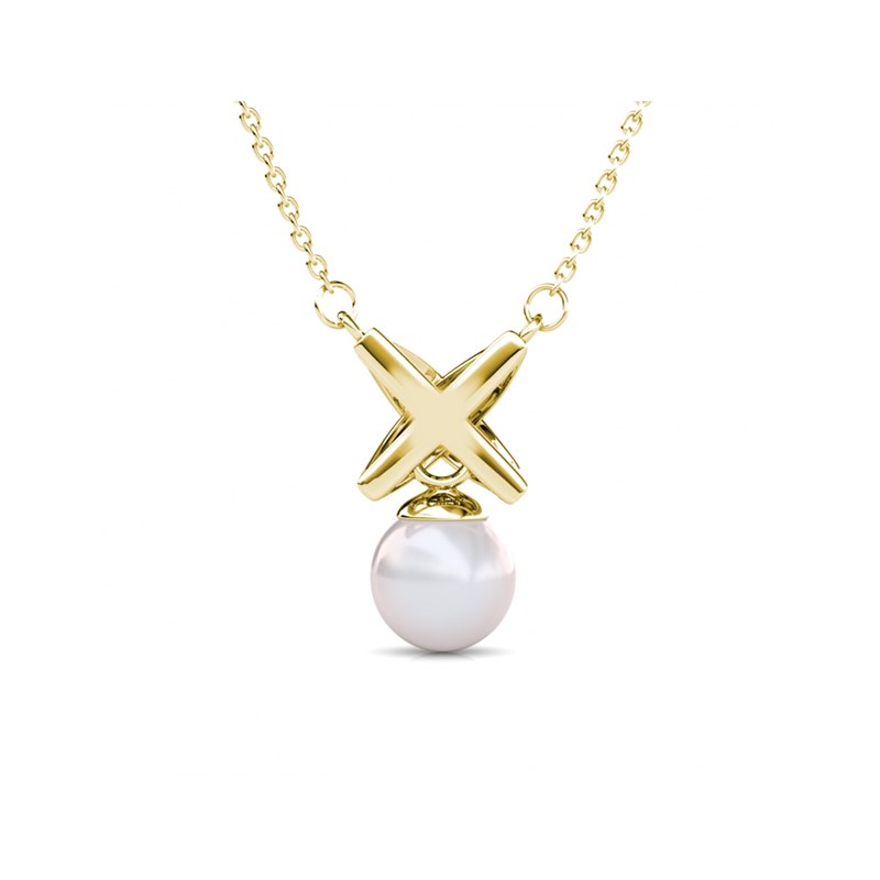 Collier Chris Pearl - Doré et Cristal