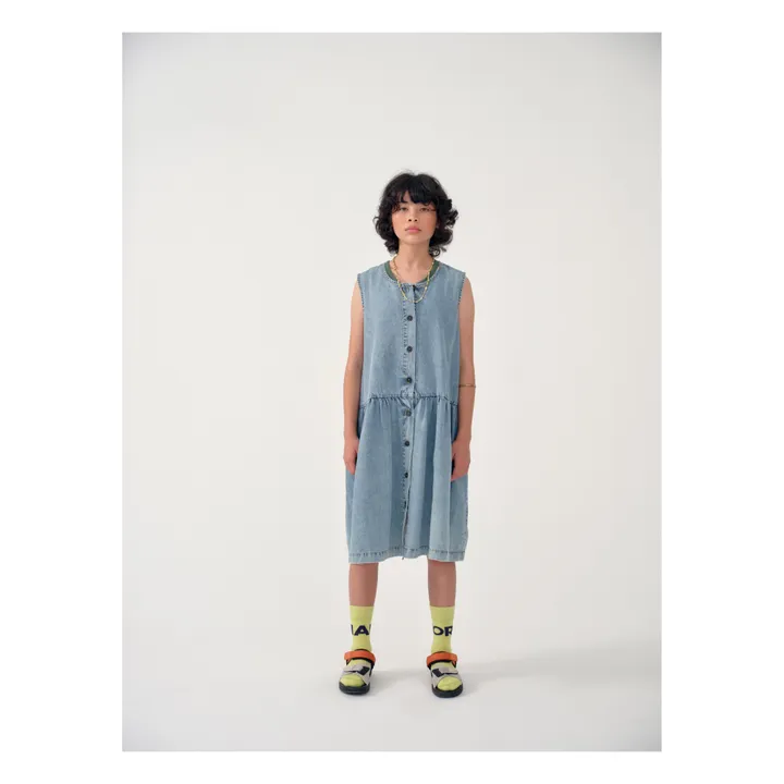Main Story Robe Bouton Coton Bio | Denim bleached