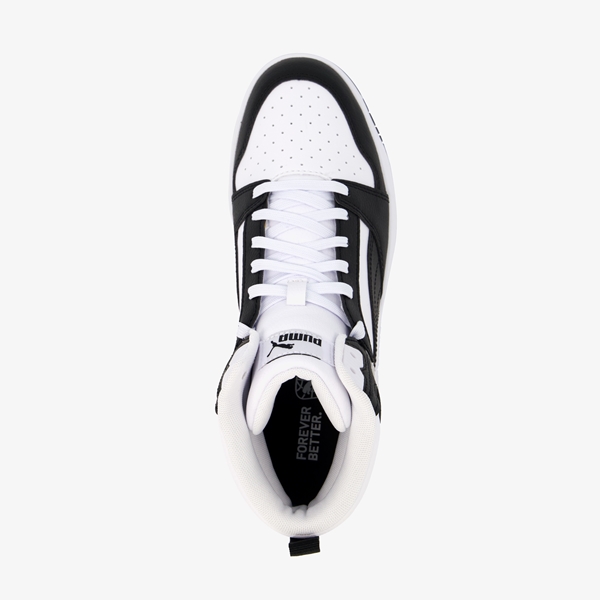 Puma Rebound V6 Mid jongens sneakers zwart/wit