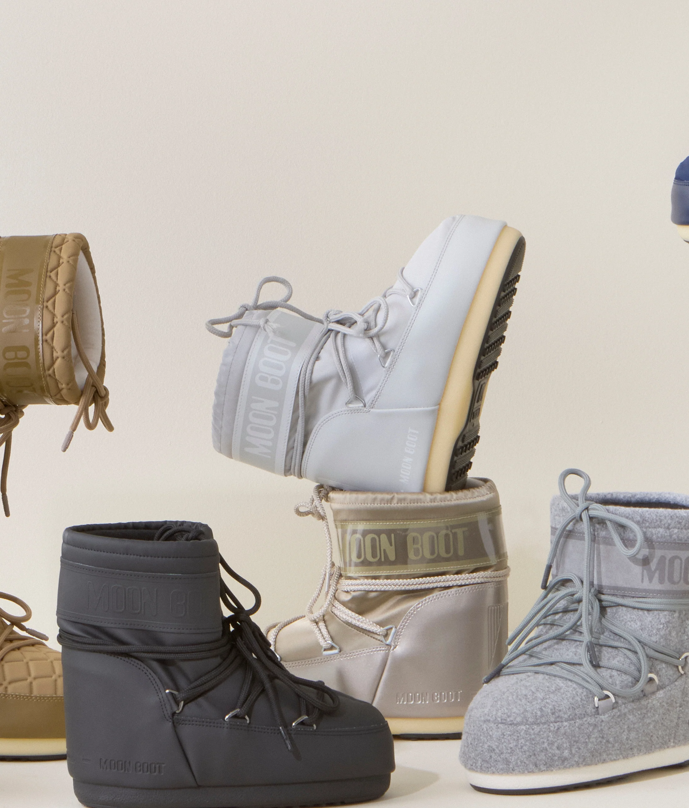 MOON BOOT  Icon Low Nylon støvle - Glacier Grey