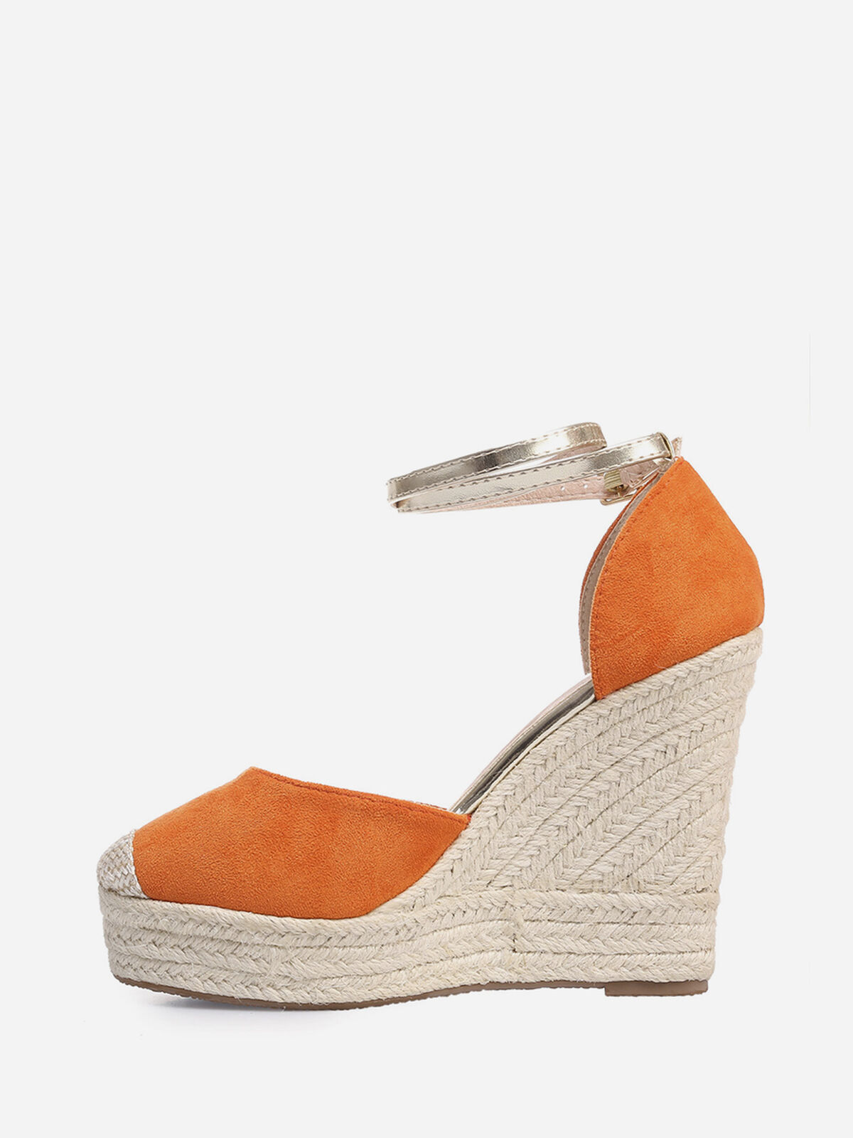 Espadrilles compensées avec bride- orange