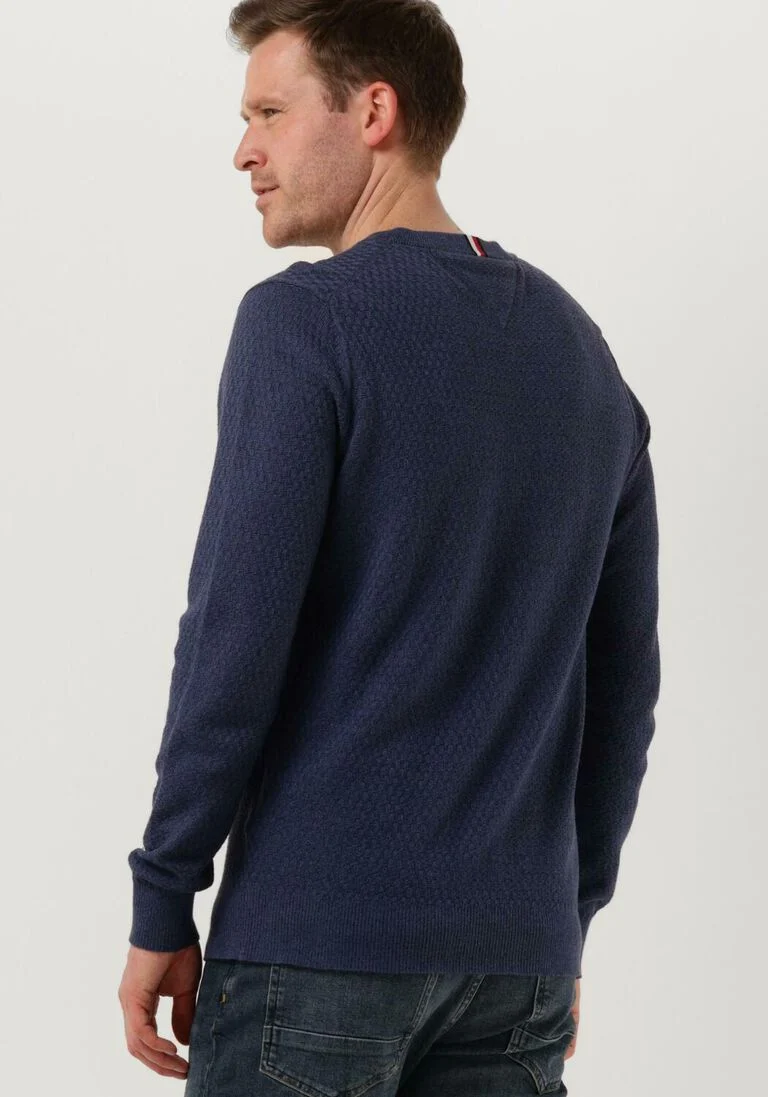 TOMMY HILFIGER blauwe tommy hilfiger trui cross structure crew neck