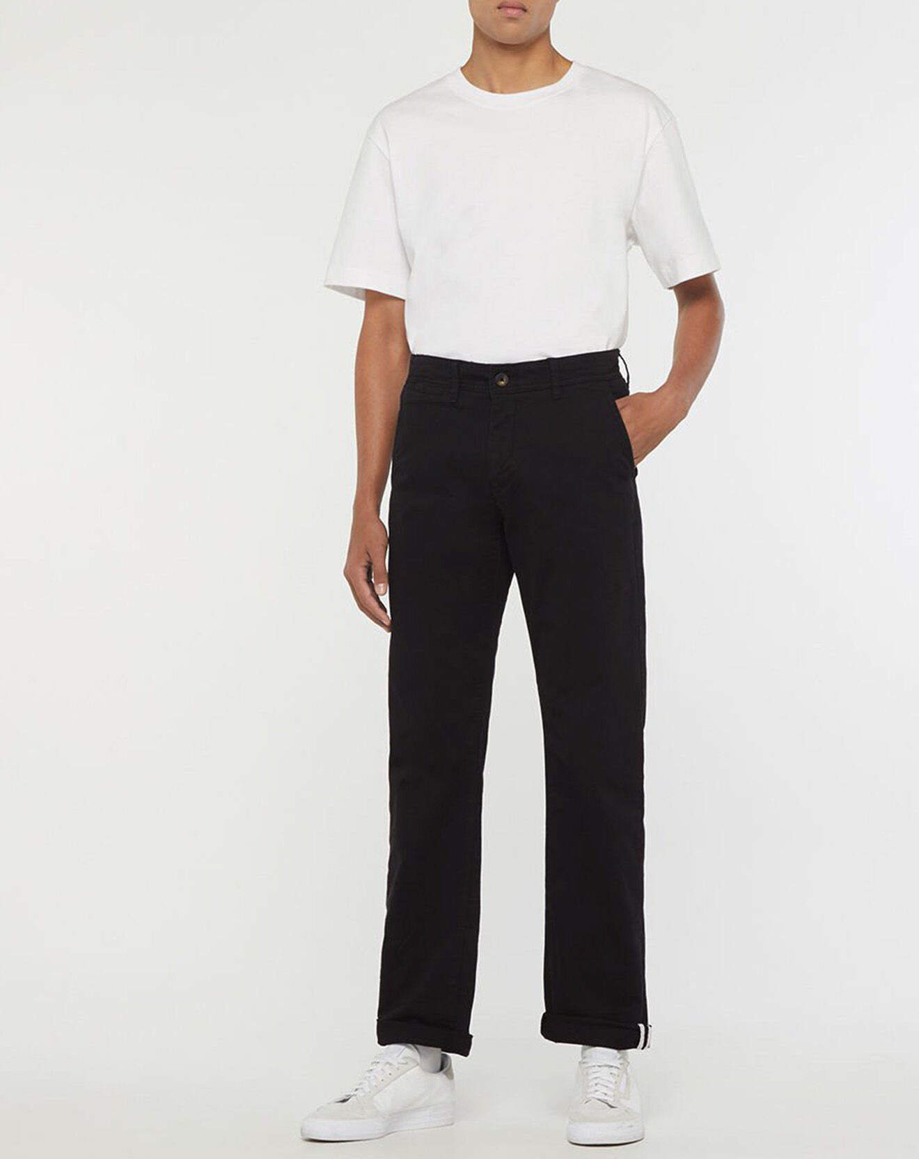 Galeries Lafayette Pantalon Chino en Coton Bio Relax Kutrelax noir