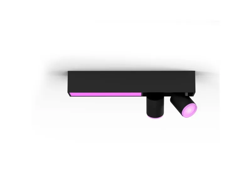 Philips Hue White and Color ambiance Centris loftslampe med 2 spots, Intelligent lysspot, Bluetooth, Sort, LED, Metal, GU10