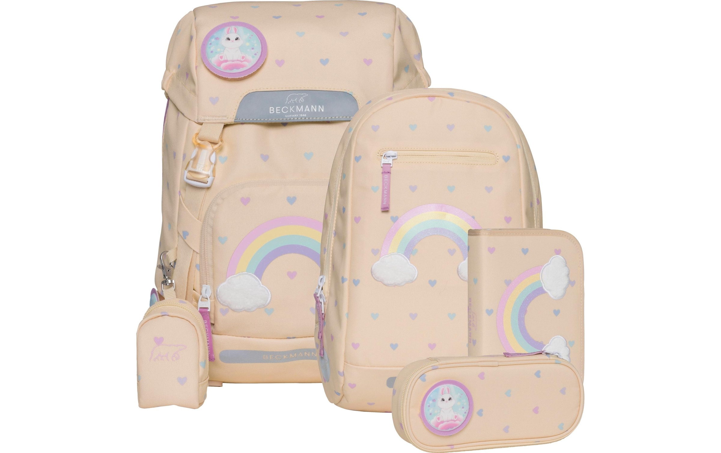 Beckmann Schulrucksack »Classic Yellow Heart 6-teilig« Reflektoren
