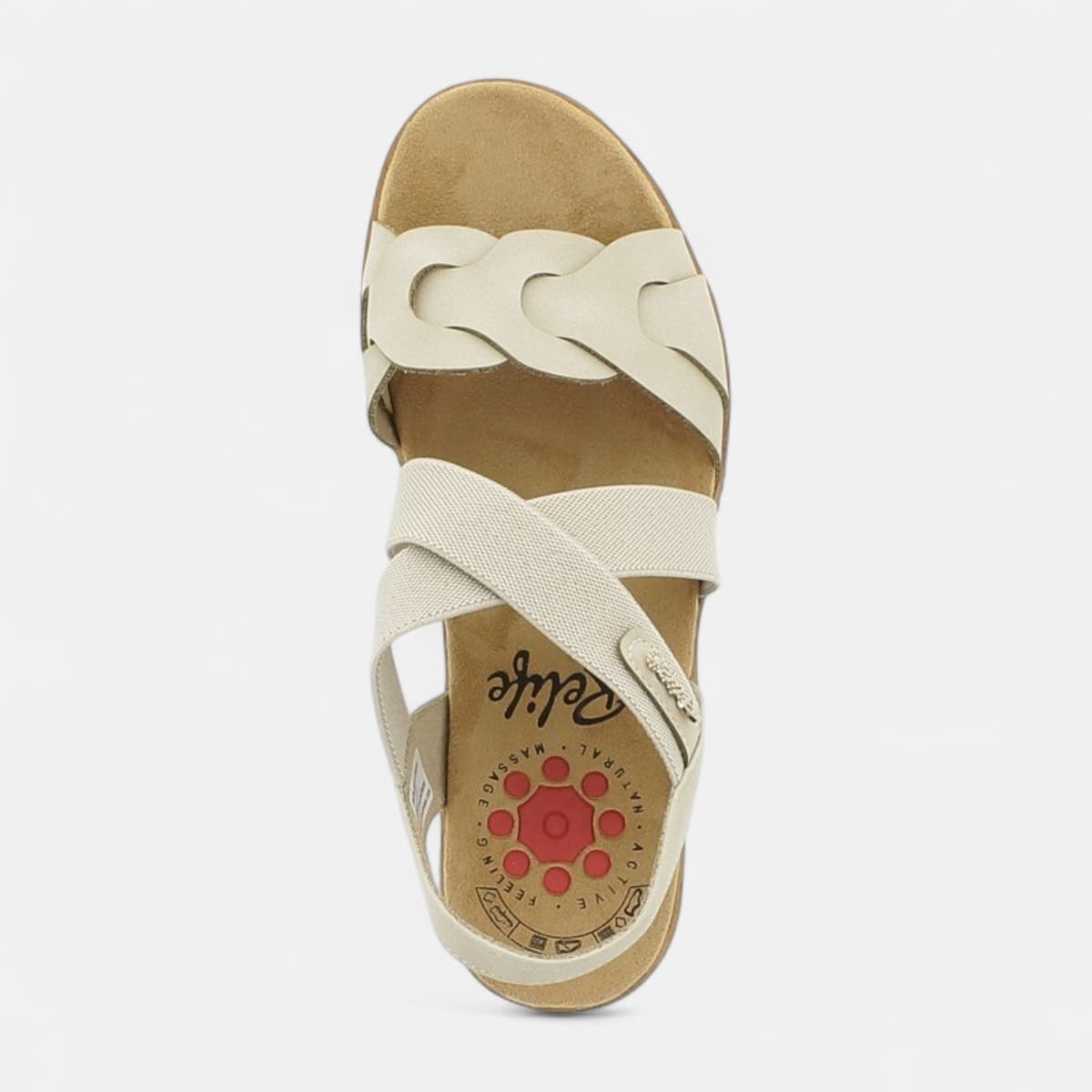 Sandales à talon compensé Femme beige