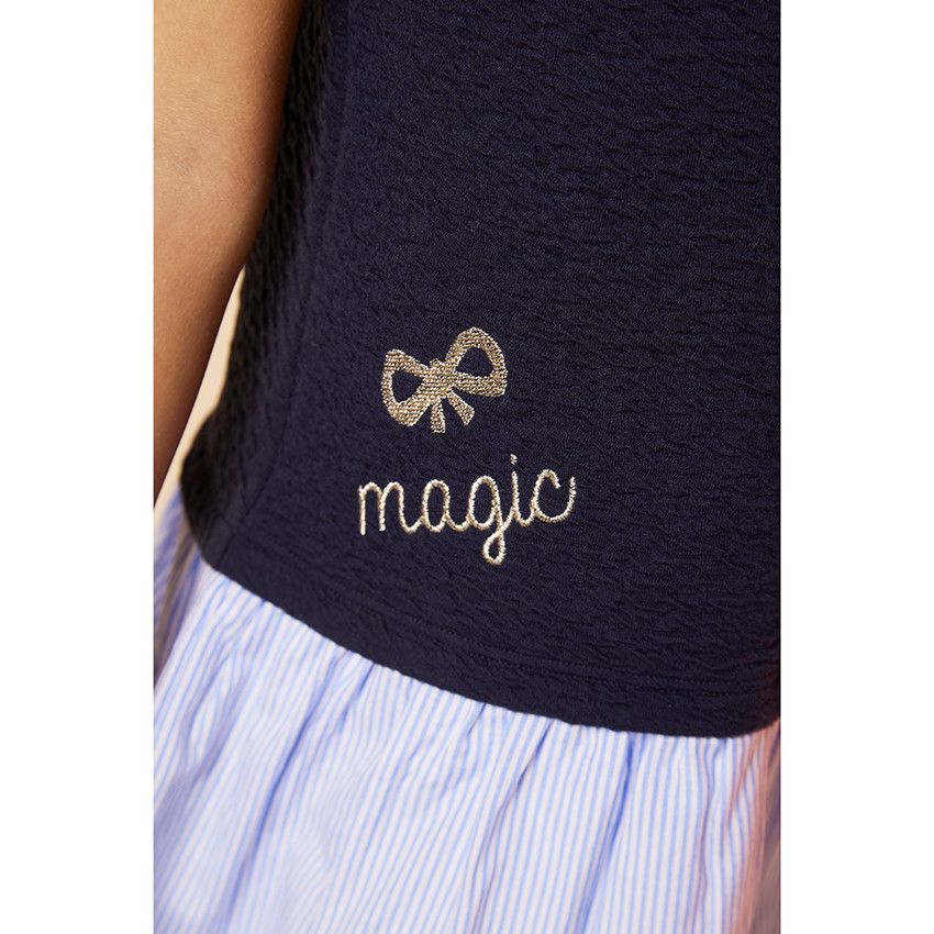 Robe 2 en 1 à capuche pour fille - Bleu marine