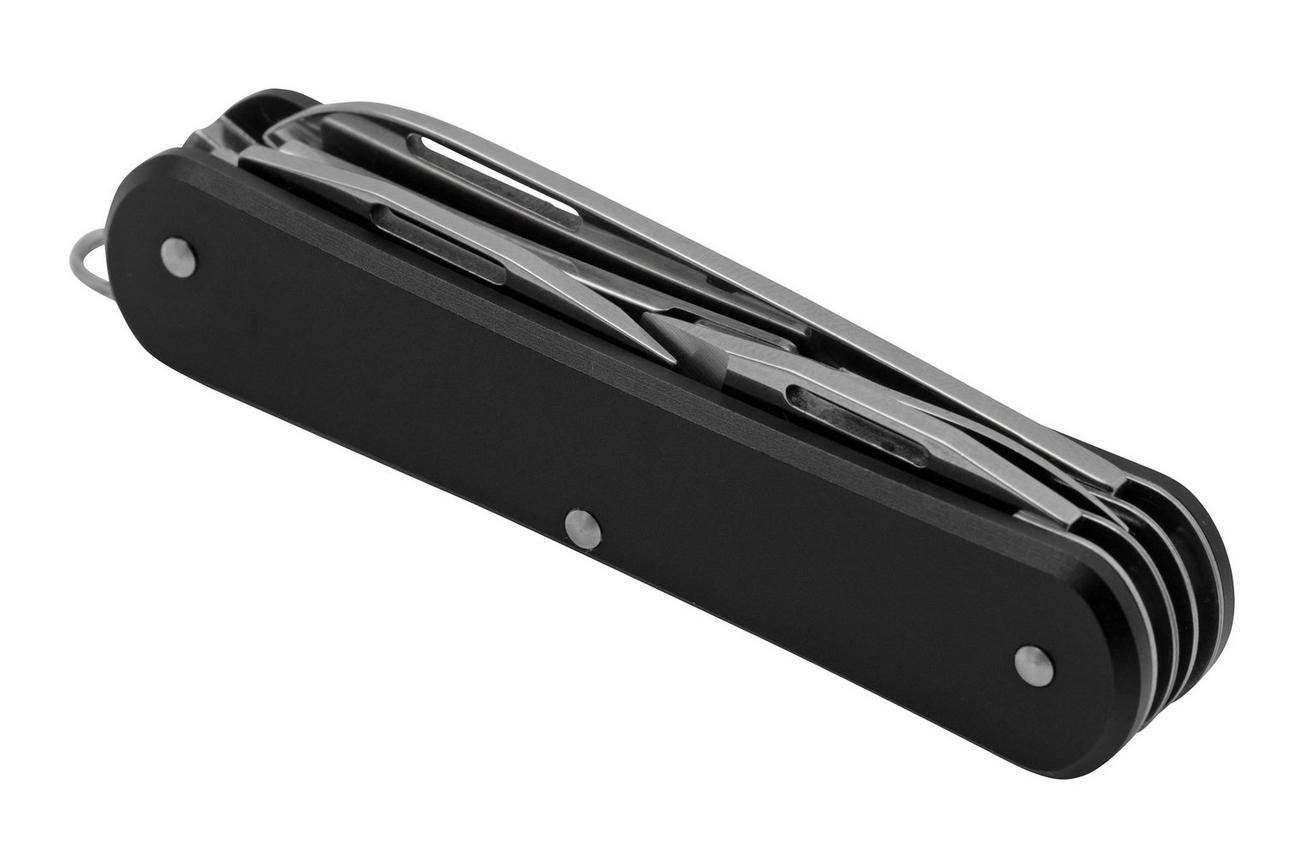 FOX Vulpis 4-Tools FX-VP130-F4BK, N690Co, Aluminium Black, Zwitsers zakmes