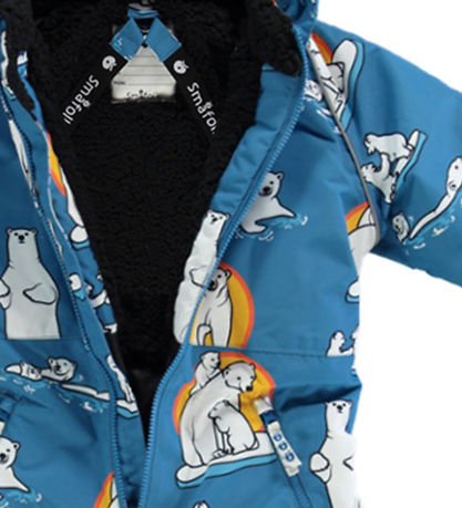 Småfolk Schneeanzug - Solid Blue m. Eisbären
