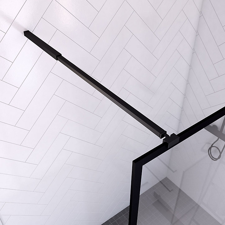 Paroi de douche à l'italienne noir Galedo Dark Edge transparent l.120 x H.200 cm