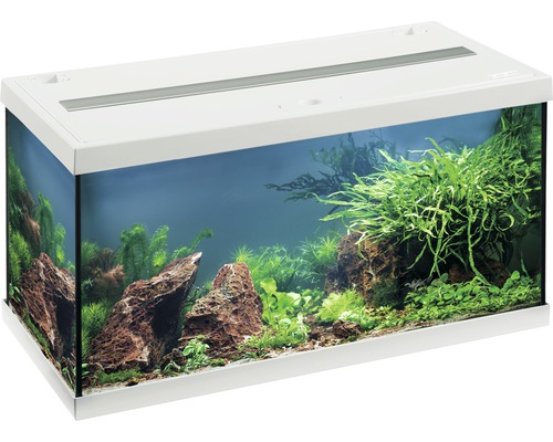 EHEIM aquastar 54 aquariumset met LED-verlichting, binnenfilter, verwarming, thermometer (zonder kast), wit, ca. 54 L, 60 x 30 x 30 cm