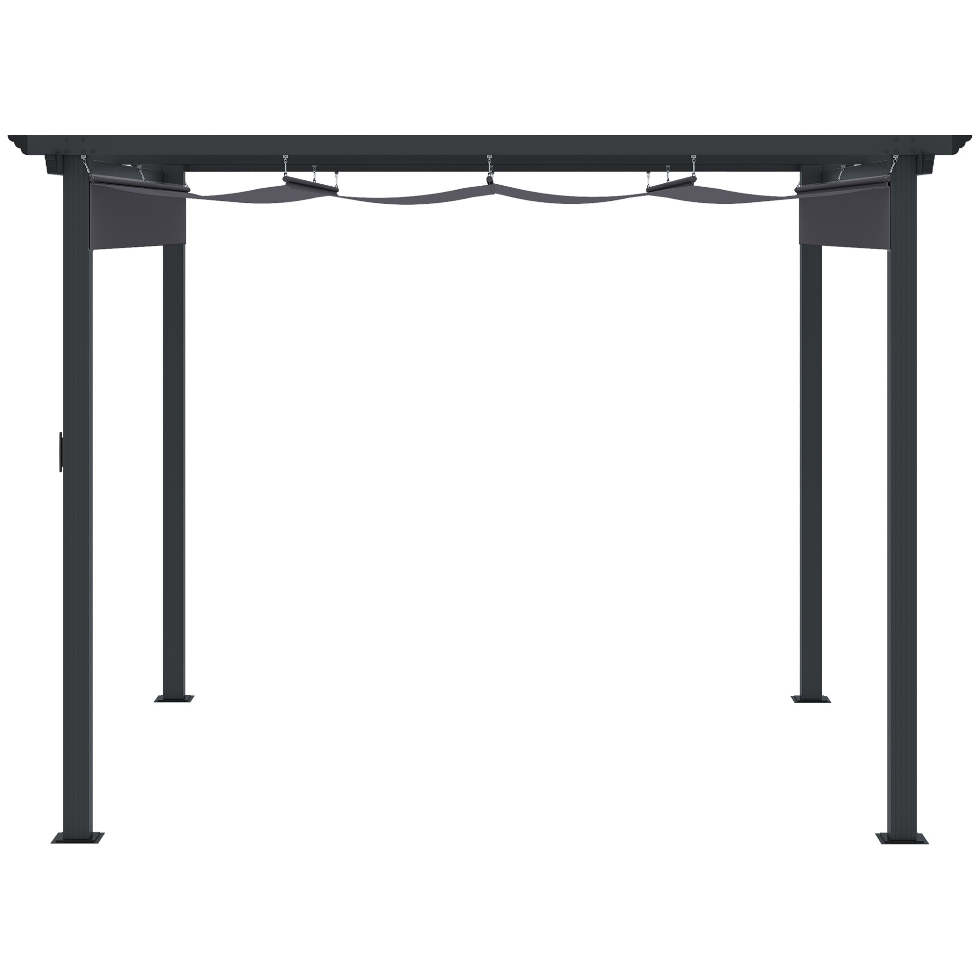 Outsunny Pergola mit verstellbarem Stoffdach grau 295L x 295B x 216H cm