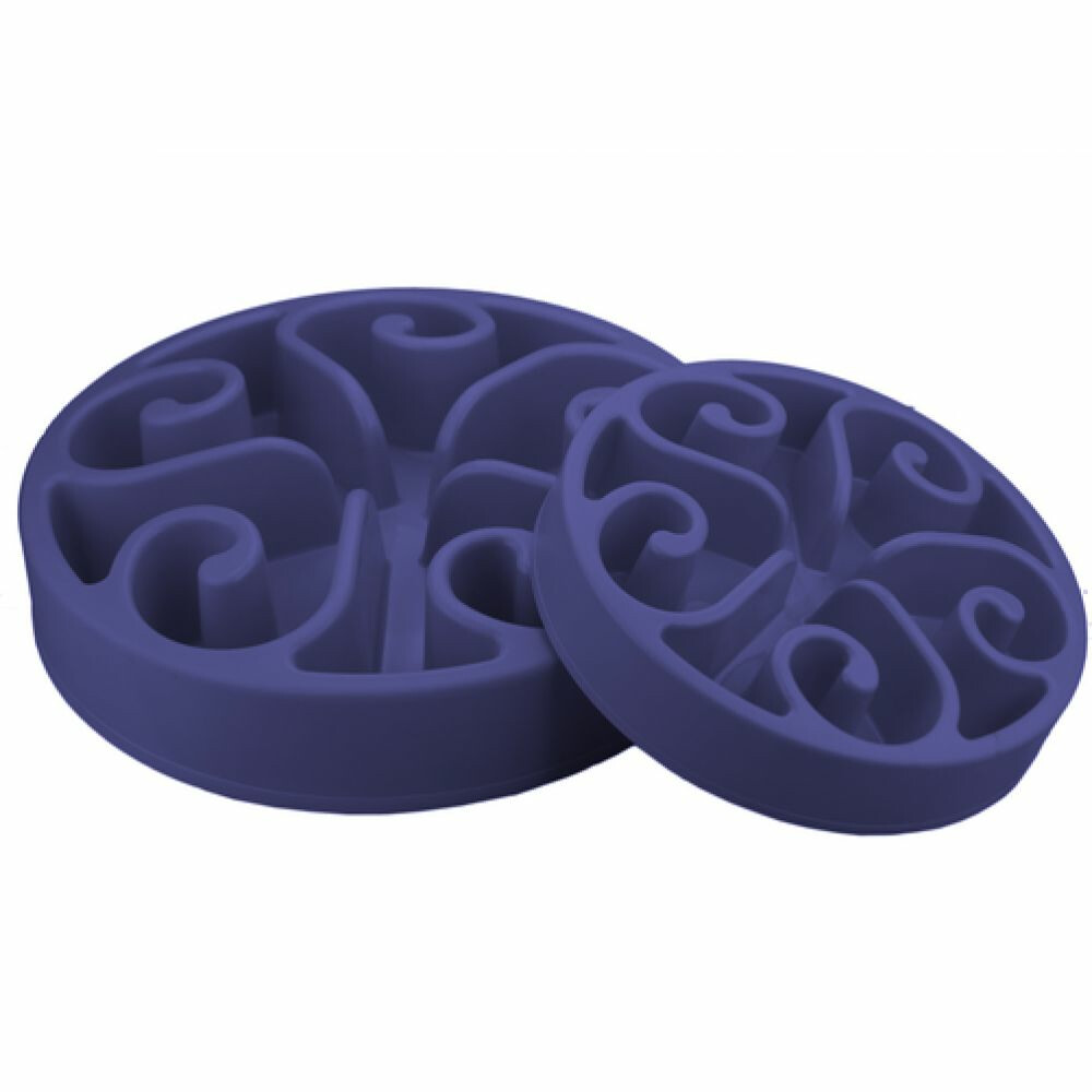Eat Slow Live Longer Anti-schrok Voerbak Rond Blauw20,5 cm