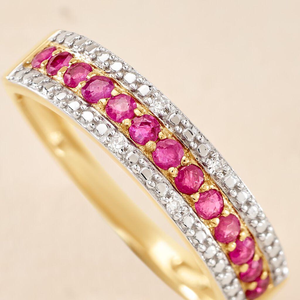 Bague Amias Or Jaune Rubis Diamant