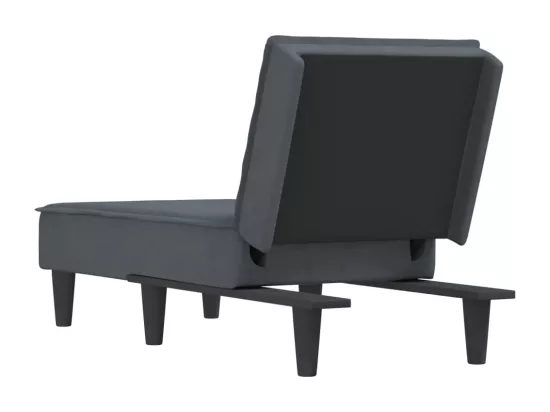 Prolenta Premium - Chaise longue gris foncé velours