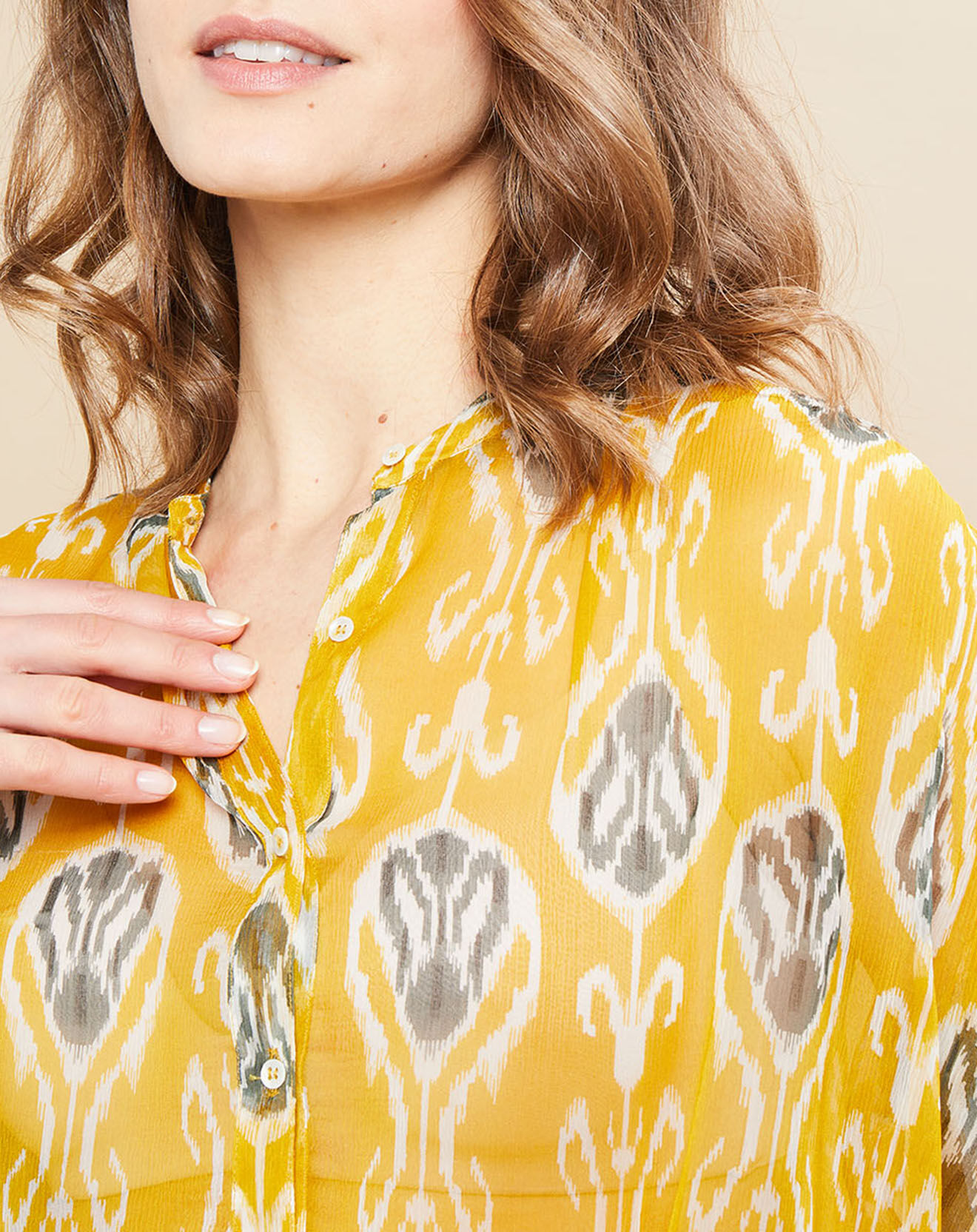 Hartford Blouse Canda imprimée jaune
