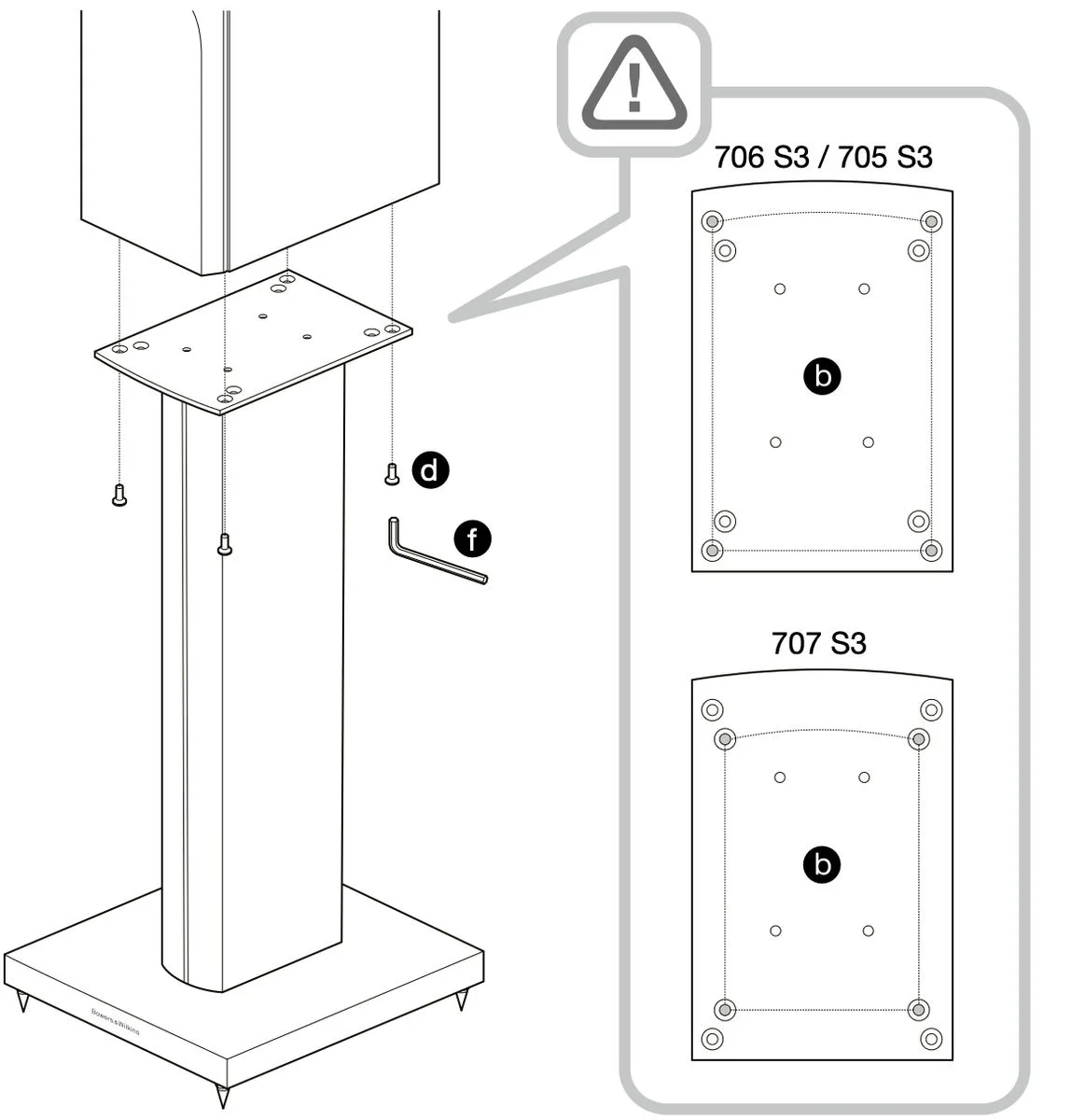 B&W FS 700 S3 (la paire) Pieds pour enceintes